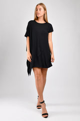 Sienna Asymmetrical Dress (Black) - S