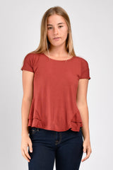 Jojo Peplum Top (Terra Cotta) - M