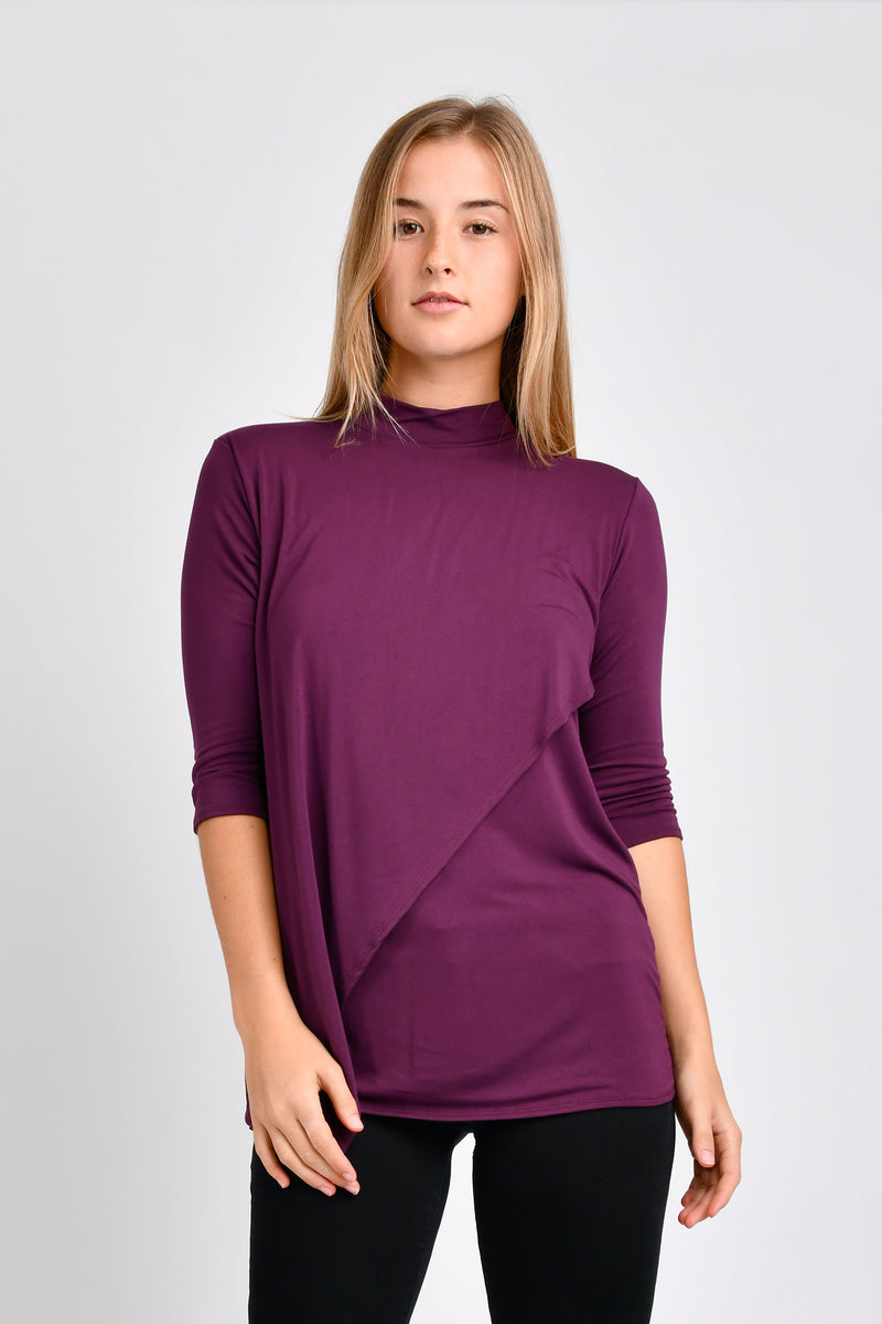Gwen High Neck Top (Amaranthine) - M