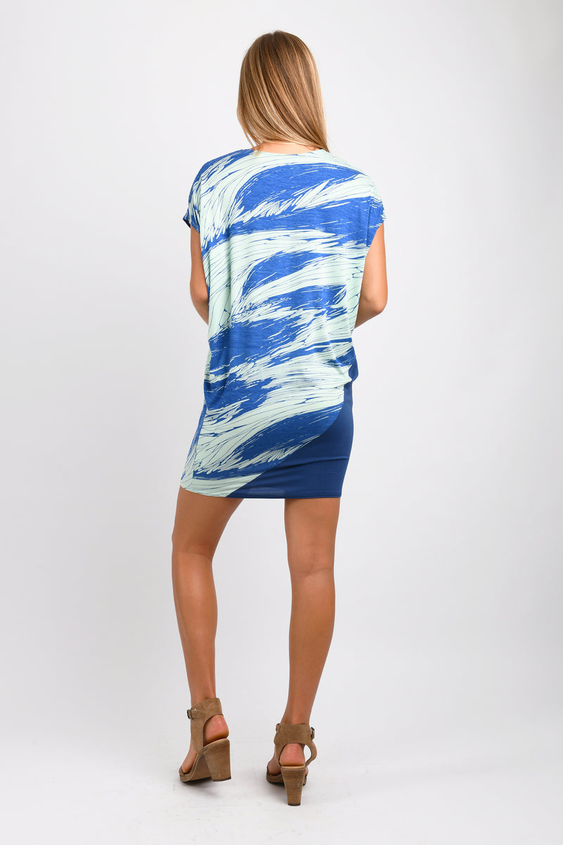Kit Dress (Wave Print/Blue) - S