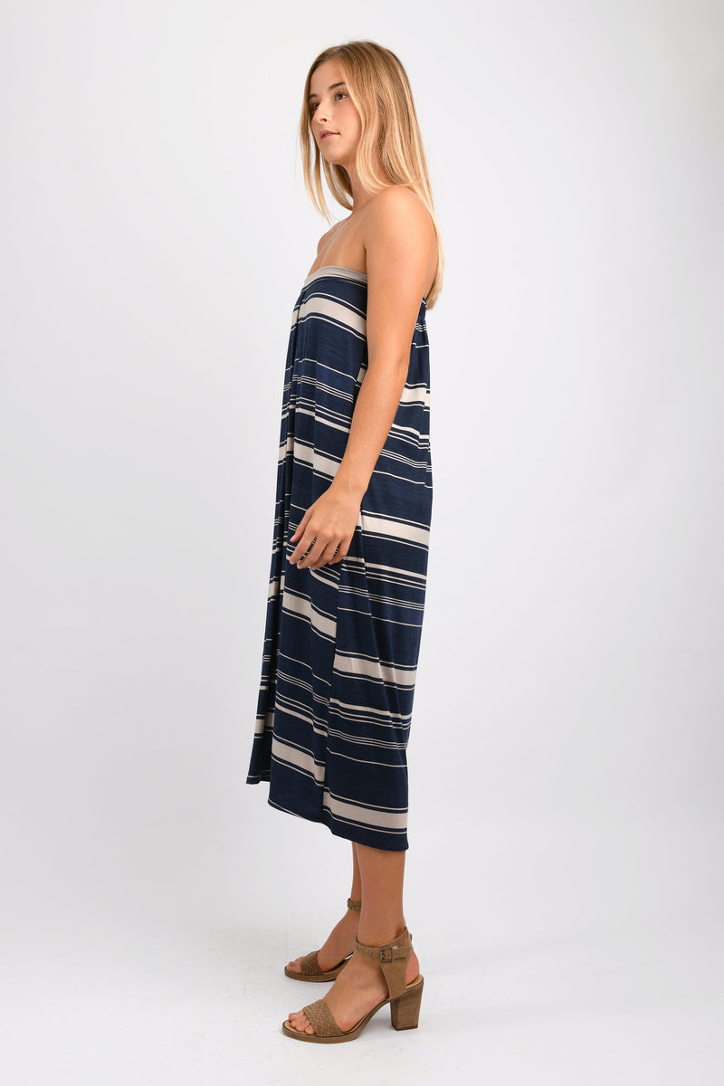 Ellie Convertible Dress/Skirt (Navy Mixed Stripe) - L