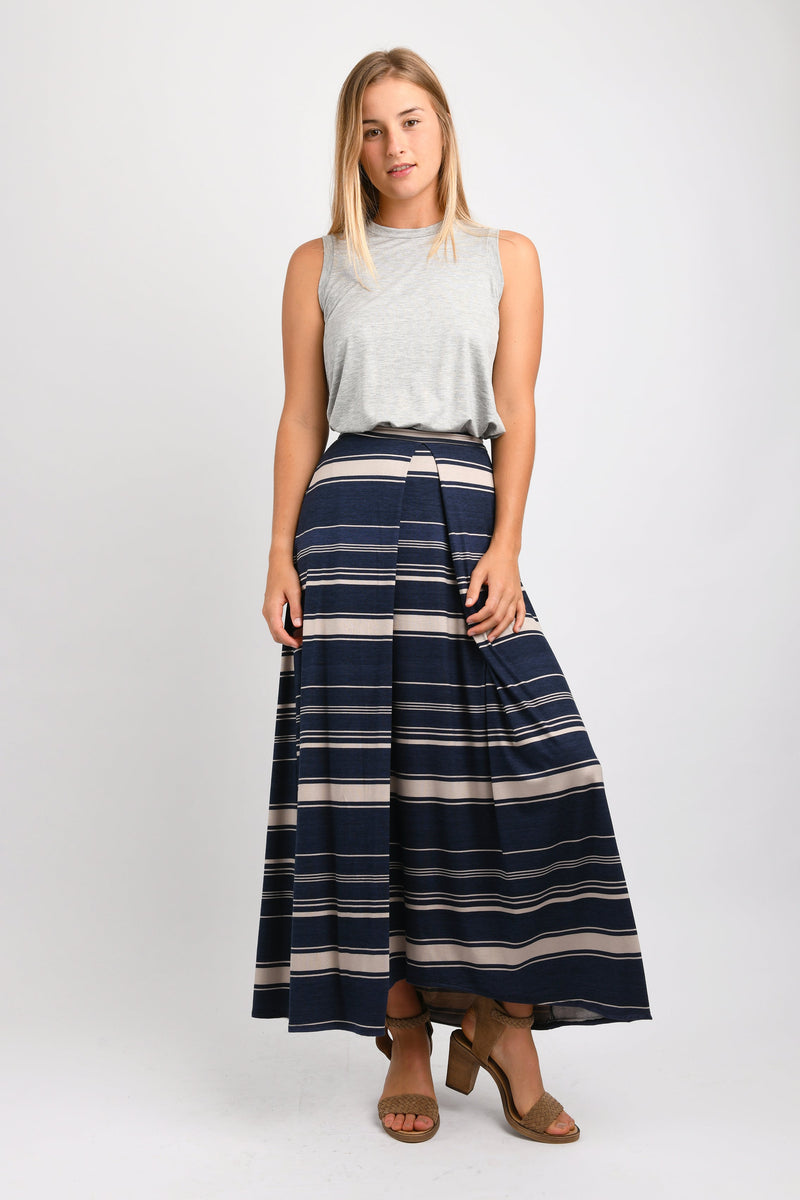 Ellie Convertible Dress/Skirt (Navy Mixed Stripe) - L