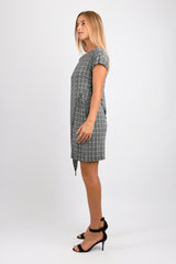 Sienna Asym Dress (Black Hexagon) - S