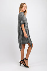 Sienna Asym Dress (Black Hexagon) - S