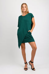 Sienna Asymmetrical Dress (Emerald) - XS