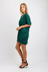 Jade Pleated Kaftan Dress (Emerald) - L