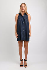 Lani Button Down Tank Dress (Denim) - S