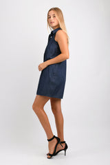 Lani Button Down Tank Dress (Denim) - S