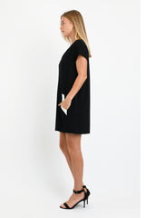Dawn V-Neck Dress (Black/Ivory) - S