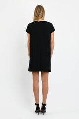Dawn V-Neck Dress (Black/Ivory) - S