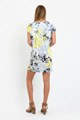 Dawn V-Neck Dress (Yellow Ink Blot) - S