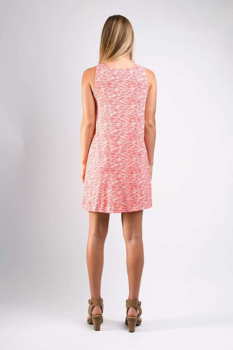 Kate Tennis Dress (Coral Line Print) - S