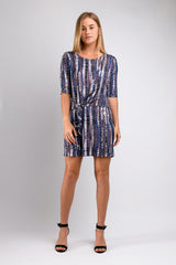 Kacie Wrap Dress (Mauve Print) - M