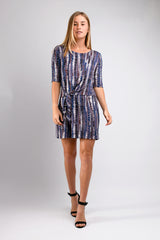 Kacie Wrap Dress (Mauve Print) - M