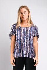 Kara Tie Sleeve Top (Mauve Print) - S