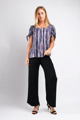 Kara Tie Sleeve Top (Mauve Print) - S