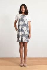 Tina Color-block Dress (Floral/Ivory) - XS