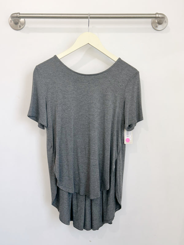 Mara Pleated Back Top (Charcoal) - XS