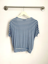 Luna Wrap Top (Sky Blue Stripe) - XS
