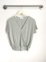 Luna Wrap Top (Sage Stripe) - XXS