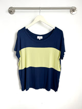 Austin Colorblock Tee (Navy/Chartreuse) - XS/S