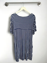 Penelope Color Block Dress (Navy Stripe) - S