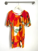 Yuki Gathered Dress (Tangerine Linen) - S