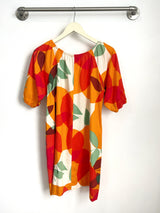 Yuki Gathered Dress (Tangerine Linen) - S