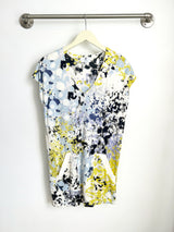 Dawn V-Neck Dress (Yellow Ink Blot) - XS
