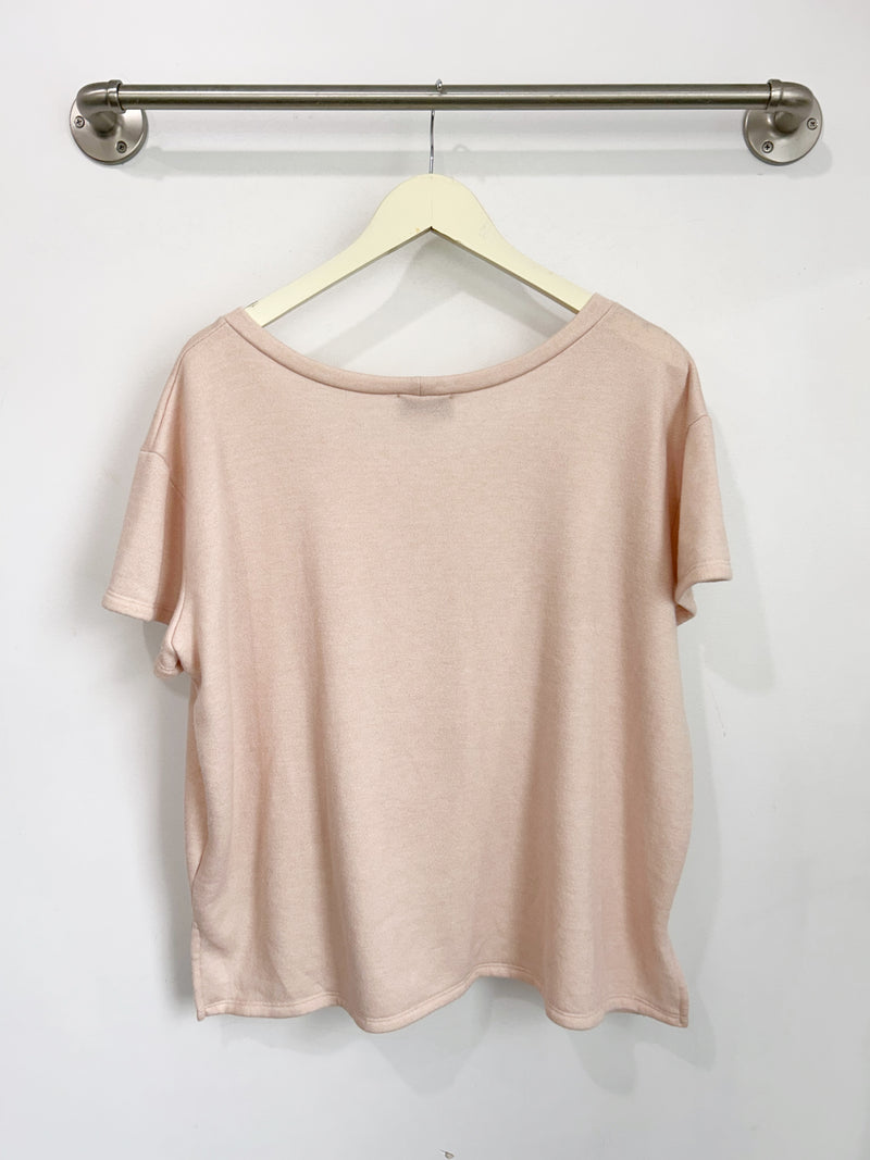Asher Fleece Tee (Blush) - XS/S