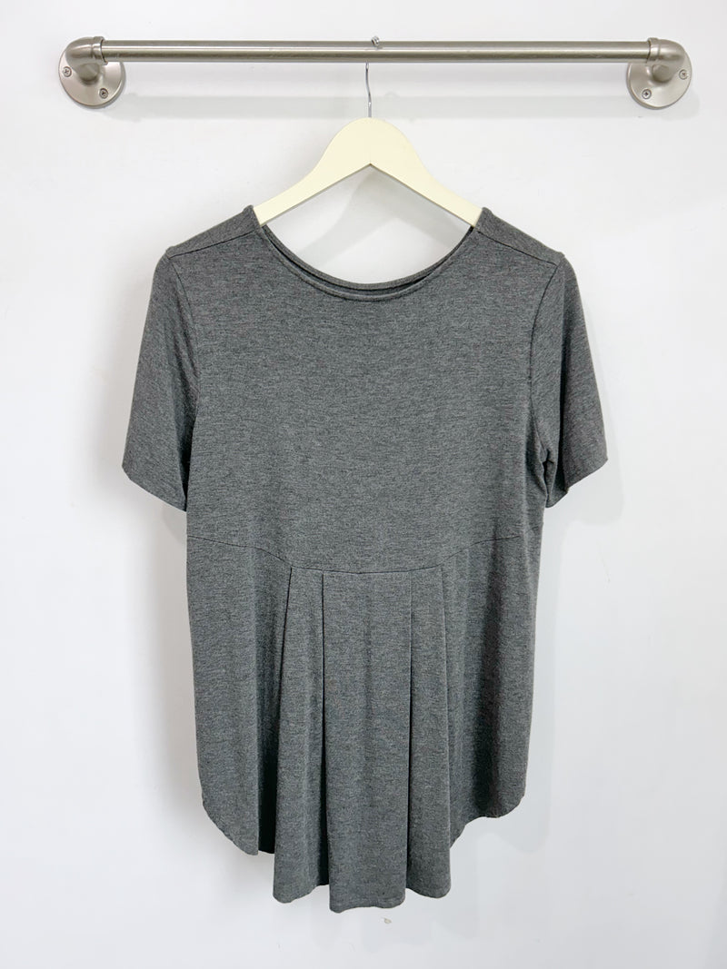 Mara Pleated Back Top (Charcoal) - S
