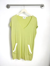 Dawn V-Neck Dress (Chartreuse) - M