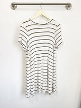Harper Paneled Dress (Ivory/Olive Stripe) - S