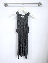 Jennifer Cold Shoulder Dress (Navy Stripe) - M