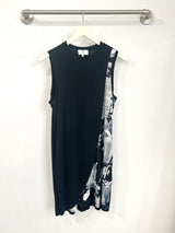 Carrie Tulip Tank Dress (Black/Blue Floral Paint) - M