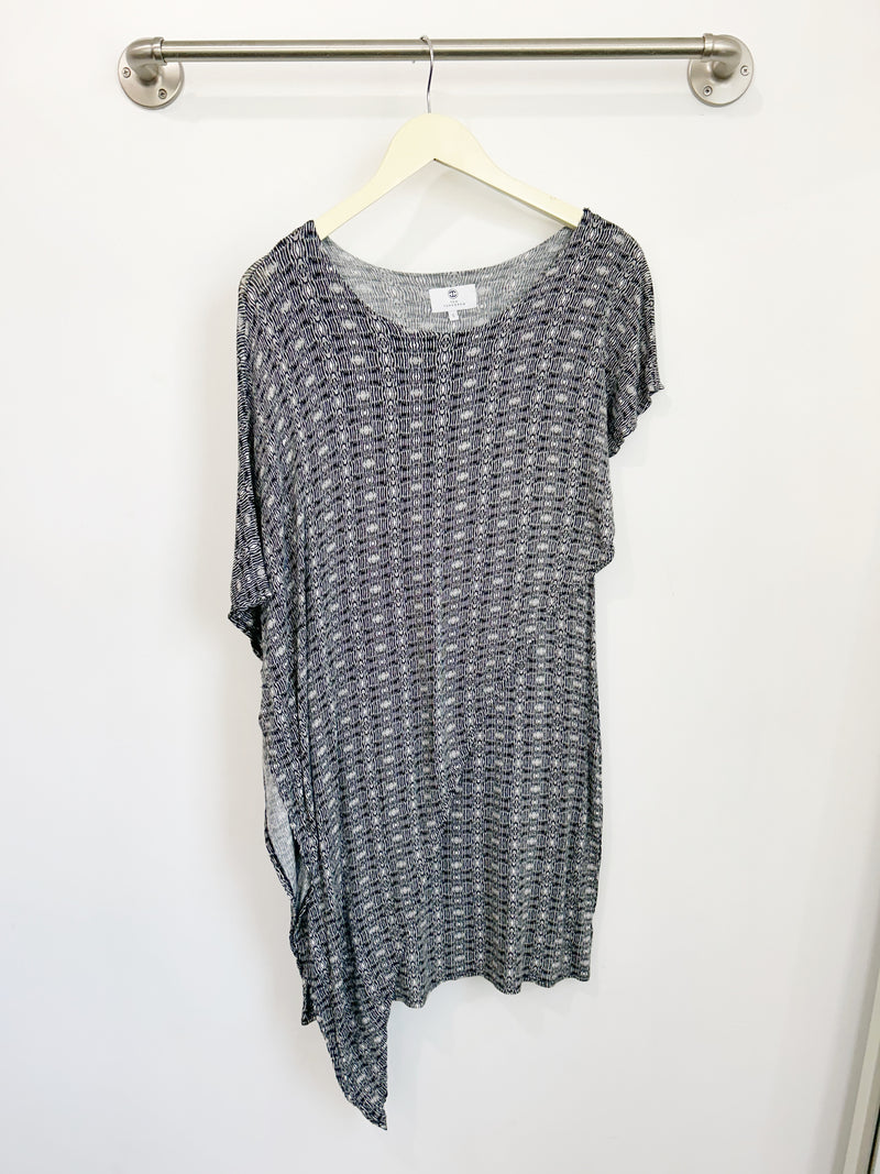 Sienna Asym Dress (Black Hexagon) - S