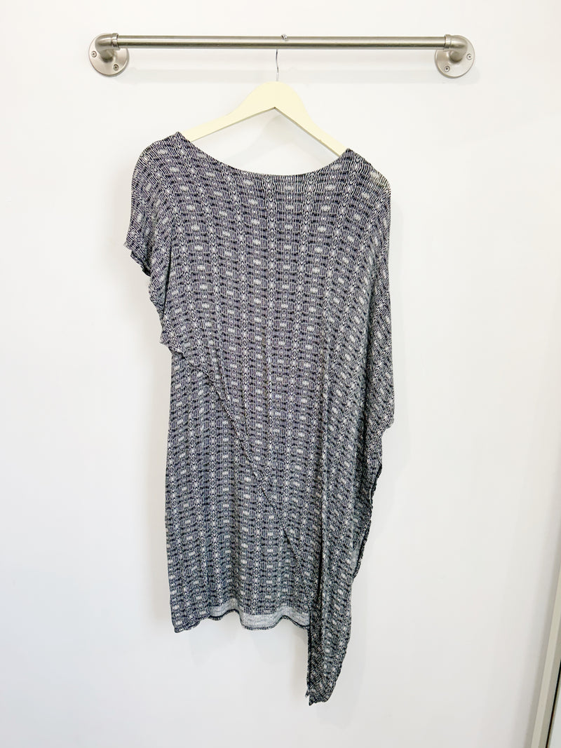 Sienna Asym Dress (Black Hexagon) - S