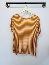Jamie Boyfriend Tee (Mustard Stripe) - L