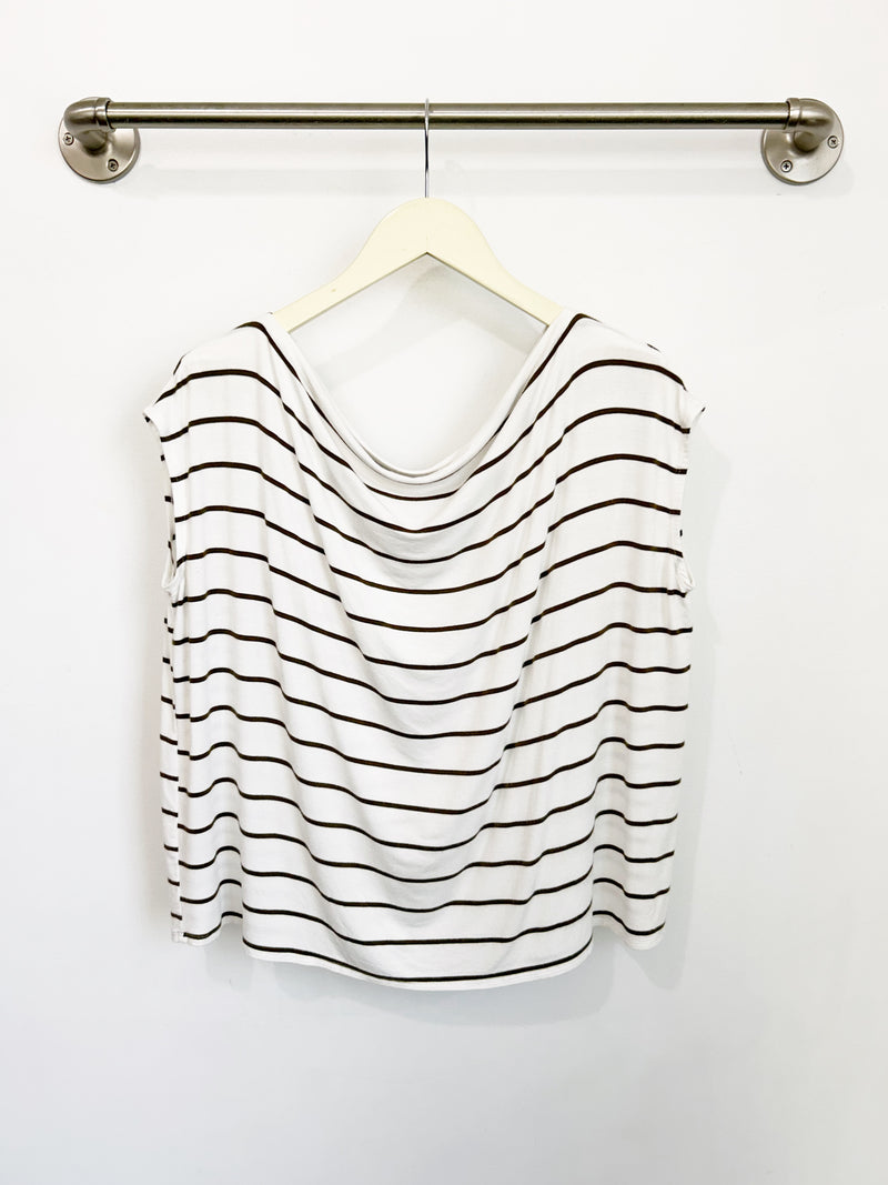 Brooke Top (Ivory/Olive Stripe) - M