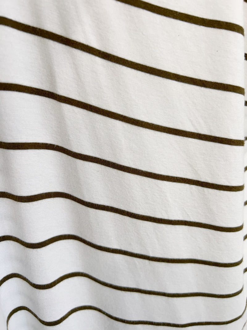 Brooke Top (Ivory/Olive Stripe) - M