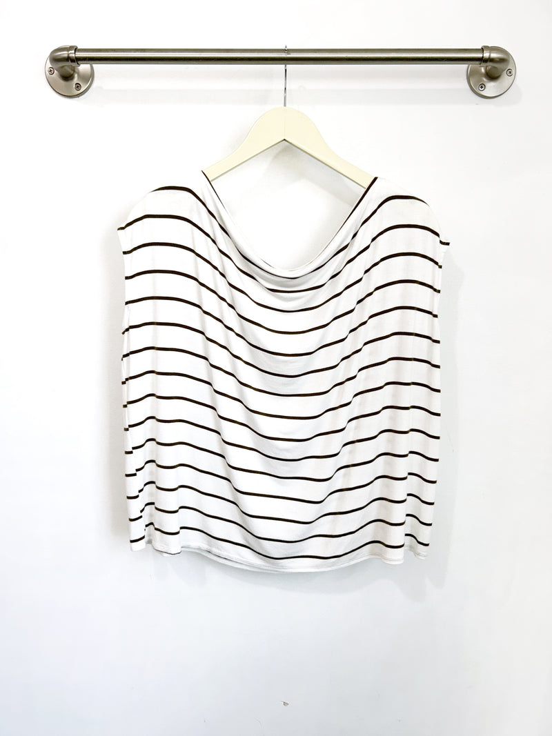 Brooke Top (Ivory/Olive Stripe) - M