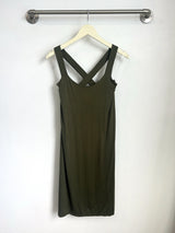 Milly Cross Back Dress (Olive) - XS