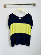 Austin Colorblock Tee (Navy/Chartreuse) - XS/S