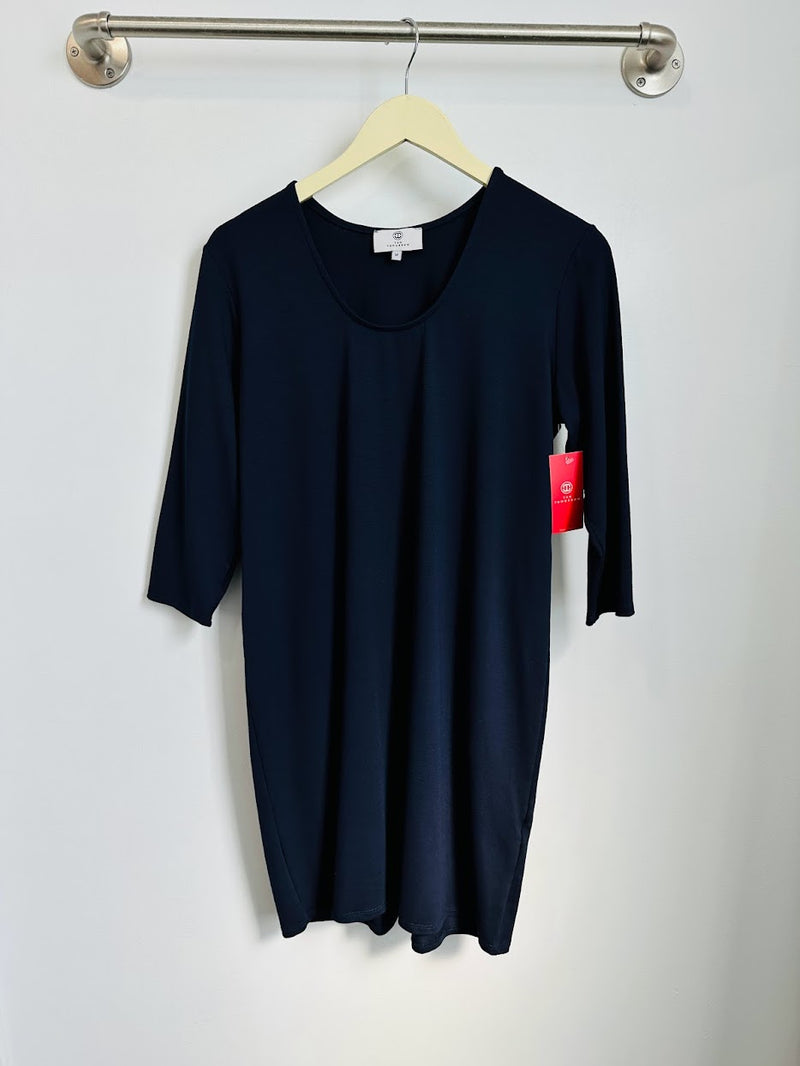 Sandra Basic 3/4 Sleeve Dress (Navy) - M