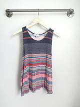 Haylee Tulip Back Tank (Red/Blue Stripe) - S