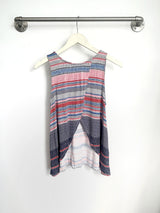 Haylee Tulip Back Tank (Red/Blue Stripe) - S