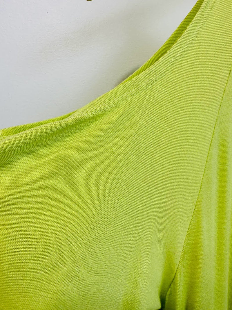 Jennifer Cold Shoulder Top (Chartreuse) - XS