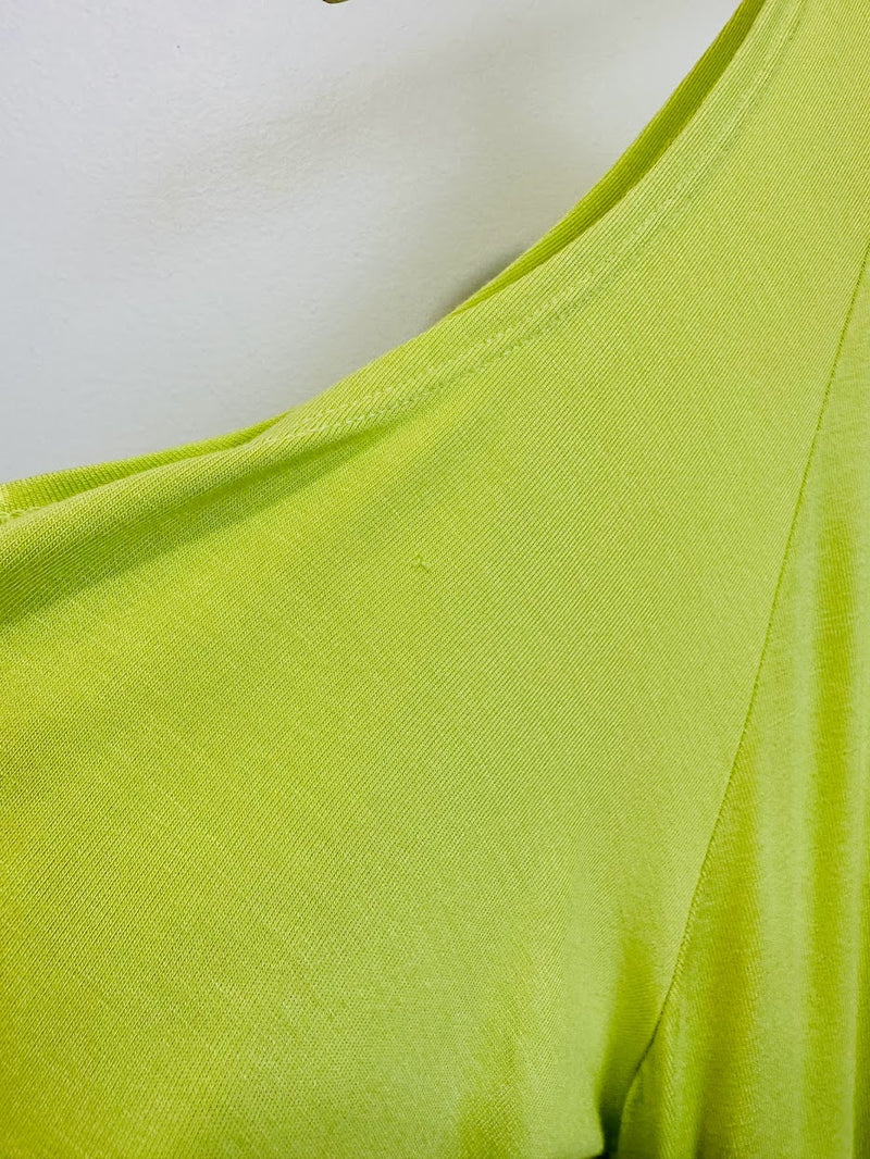 Jennifer Cold Shoulder Top (Chartreuse) - XS