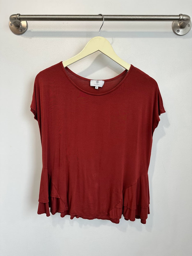 Jojo Peplum Top (Terra Cotta) - M