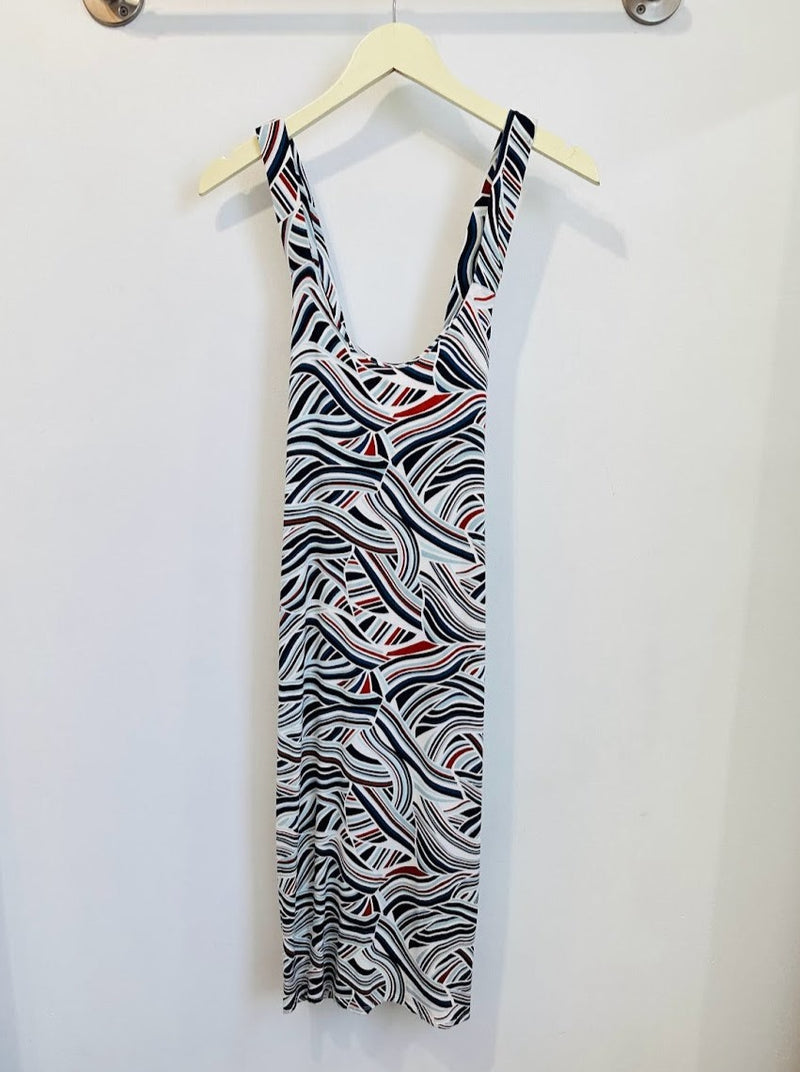 Milly Cross Back Dress (Rising Tides) - M